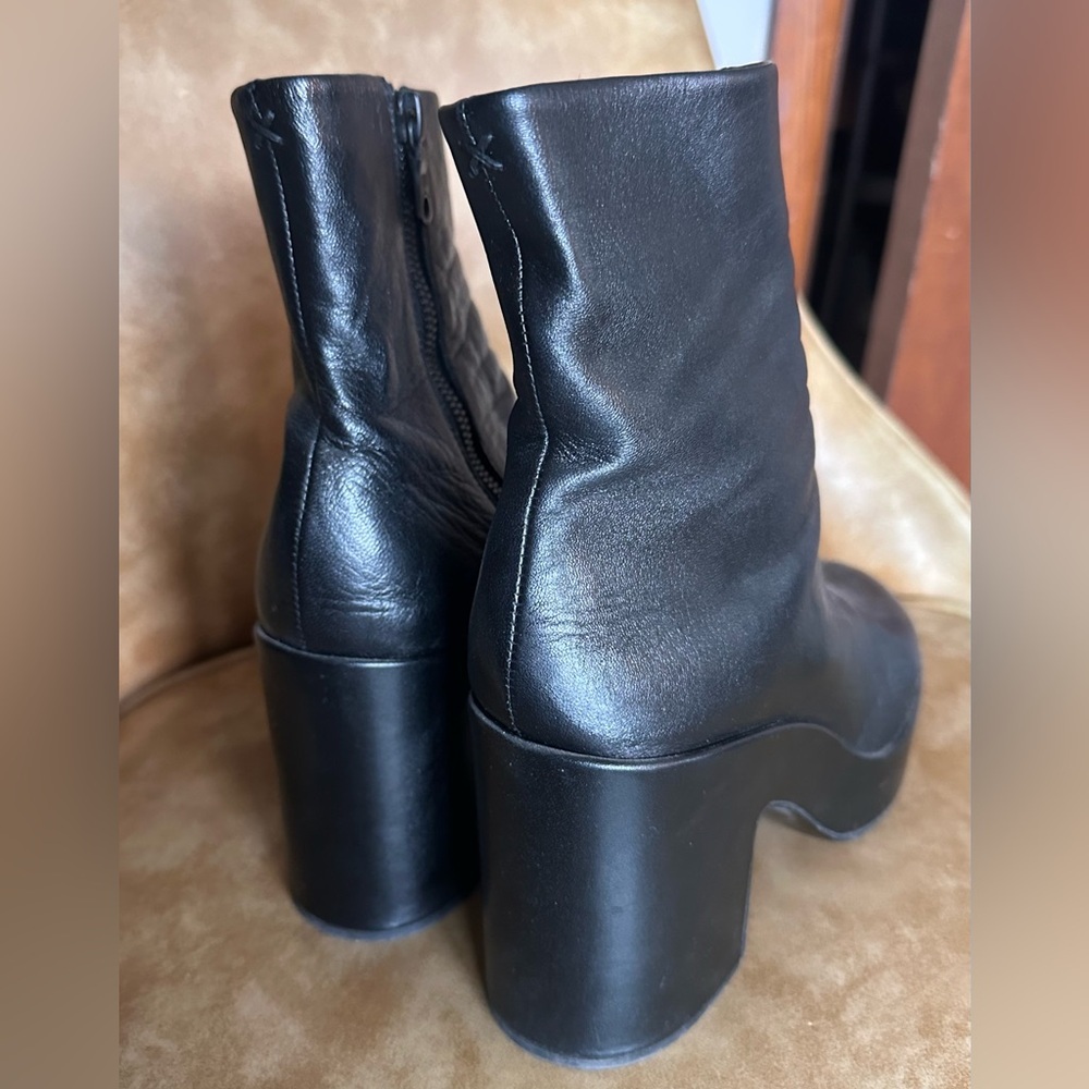 Black Leather Platform Ankle BootiesRag and Bone Fei Made in Italy 38.5 / 8.5 - Picture 2 of 6